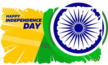 Hindistan 'ın bağımsızlık günü afiş şablonunun vektör çizimi