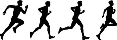 Beyaz arkaplandaki erkeklerde rmale unners siluetleri, vektör illüstrasyonu