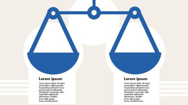 Denge ölçekli iş için bilgi şablonu, vektör illüstrasyonu