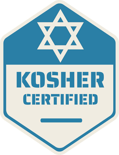 Blue kosher certified badge featuring star symbol
