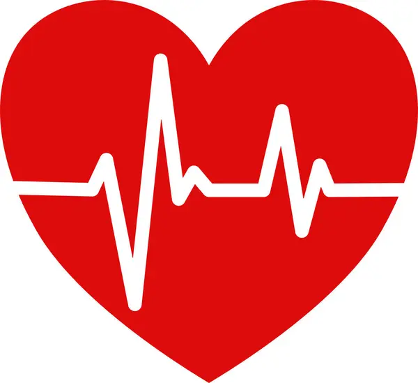 kalp atışı kardiyogram simgesi, vektör illüstrasyonu