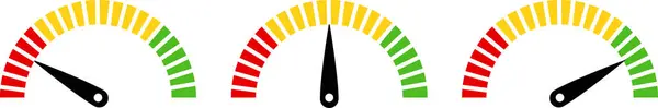 Farklı seviyeleri gösteren üç renkli gösterge ölçer