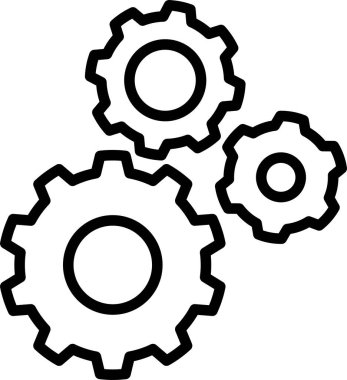 Çarklı dişli simgesi ana hat biçimi, ayarlar sembolü