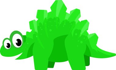 vektör, beyaz zemin üzerinde yeşil karikatür dinozor