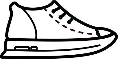 Ayakkabı ağı simgesi, erkek ayakkabısı işareti, basit illüstrasyon