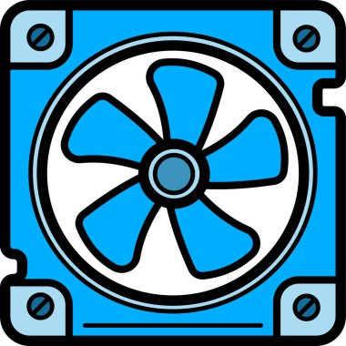 elektrik fan simgesi tasarımı ana hatlar biçiminde