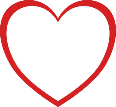 kırmızı kalp simgesi, basit vektör illüstrasyonu