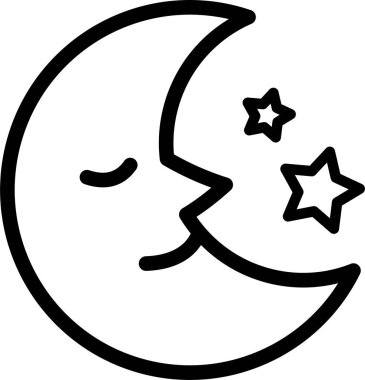 Uyuyan Ay simgesi, vektör tasarımı