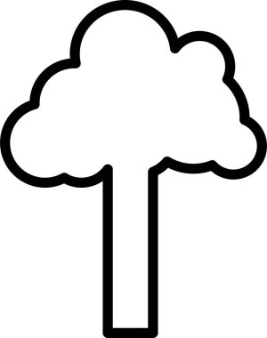 Ağaç yassı simgesi, vektör illüstrasyonu