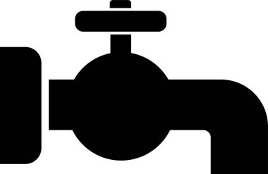 Siyah siluet su vanası boru simgesi