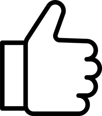 Baş parmak işareti gösteren basit siyah çizgi