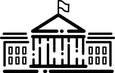 ABD bayrak Capitol simgesi ana hat biçimi, vektör illüstrasyonu