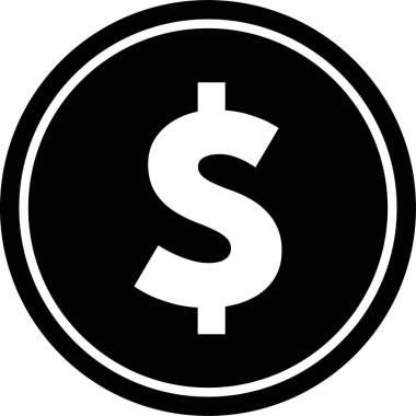 Dolar web simgesi basit vektör illüstrasyonu