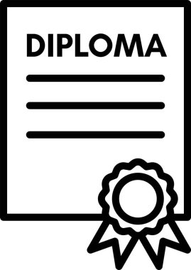 diploma simgesi, ana hatlı vektör çizimi
