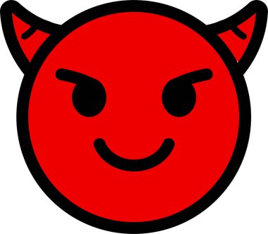 Şeytan. Beyaz Arkaplan Üzerine Web Simgesi Basit İllüstrasyonu 