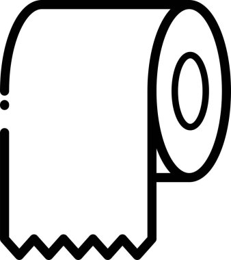 Kağıt tuvalet kağıdı simgesi ana hat biçiminde