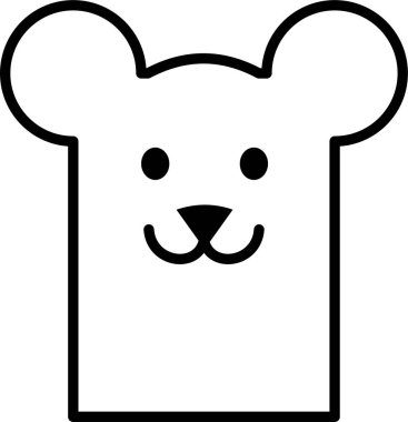 Basit siyah çizgili fare yüzü çizimi