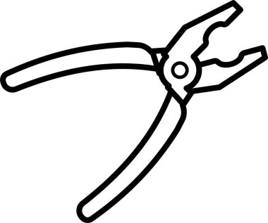 su pompası pense simgesi, vektör illüstrasyonu