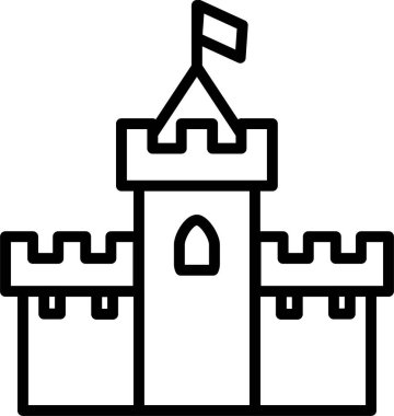 Ortaçağ Kalesi kutsal kişilerin resmi, vektör çizim