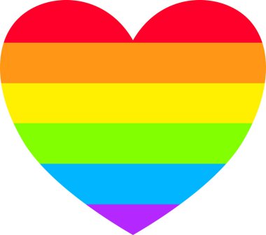 lgbt bayrak kalp simgesi, vektör illüstrasyonu