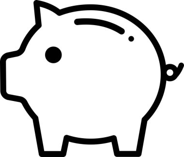 Piggy Bank web simgesi basit vektör illüstrasyonu