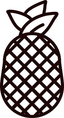  meyve ananas simgesi taslak biçiminde