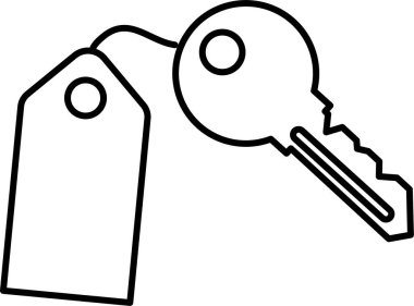 Beyaz arkaplanda eski anahtar simgesi vektör çizimi 