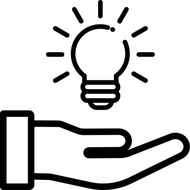 Basit fikir ampul ikonu vektörü