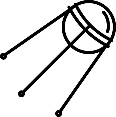 Dört anten gösteren basit siyah uydu simgesi