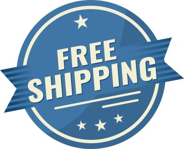 ücretsiz gönderim etiketi vektör illüstrasyonu