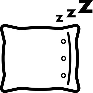Uyku gevşetici yastık simgesi basit düz çizim