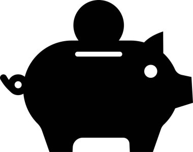 Piggy Bank web simgesi basit vektör illüstrasyonu