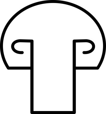 Eğri çizgileri olan basit siyah mantar ana hatları