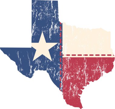 texas durum haritası basit düz illüstrasyon