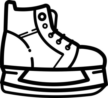 Bağcıklı siyah çizgili spor ayakkabı çizimi