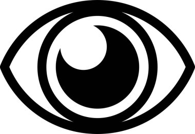  Basit göz simgesi vektör illüstrasyonu