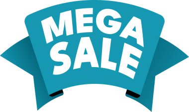mega satış bayrağı, vektör illüstrasyonu
