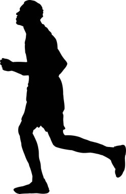 Dışarıda tek başına koşan atletik bir adamın silueti.