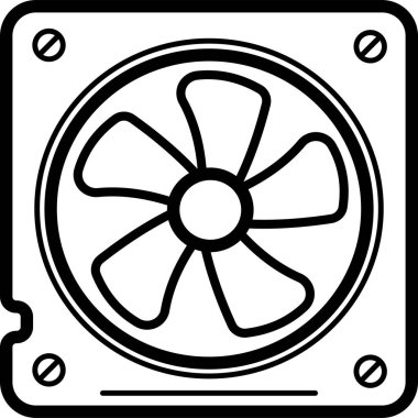 Basit hayran simgesi vektör illüstrasyonu