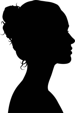 Basit kadın baş silueti, vektör