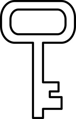 Beyaz arkaplanda eski anahtar simgesi vektör çizimi 