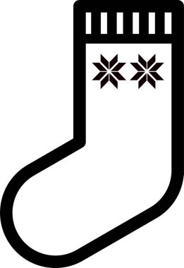 Taslak biçiminde noel çorap simgesi