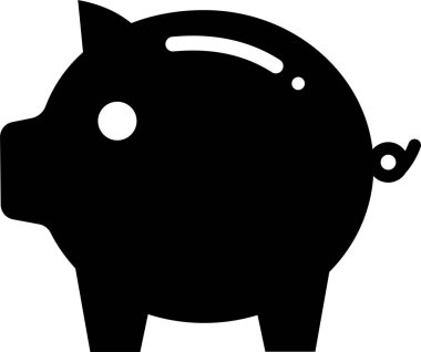 Piggy Bank web simgesi basit vektör illüstrasyonu