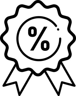 indirimli yüzde web simgesi basit vektör illüstrasyonu