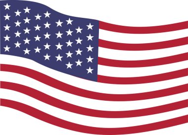 ABD bayrak simgesi, vektör illüstrasyonu