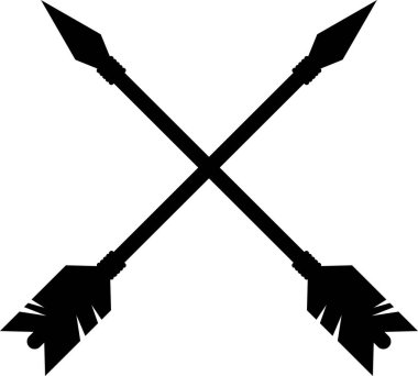 Sivri uçlu siyah oklar çapraz