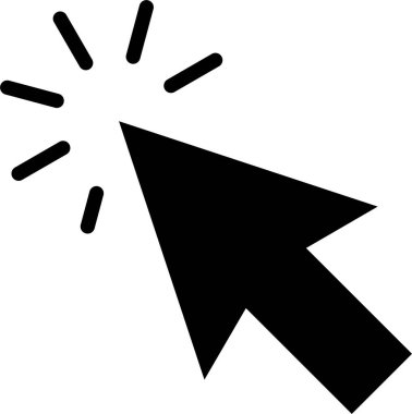  Çizgi biçimi düz illüstrasyonda imleç simgesi