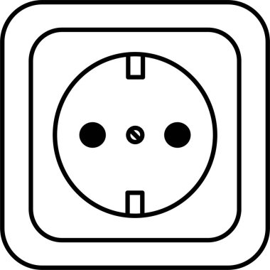 elektrik soket simgesi, vektör illüstrasyonu