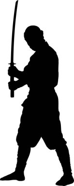 Ninja savaşçı çizimi silueti
