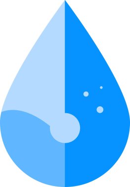 Dairesel kabarcıklar içeren mavi su damlası simgesi